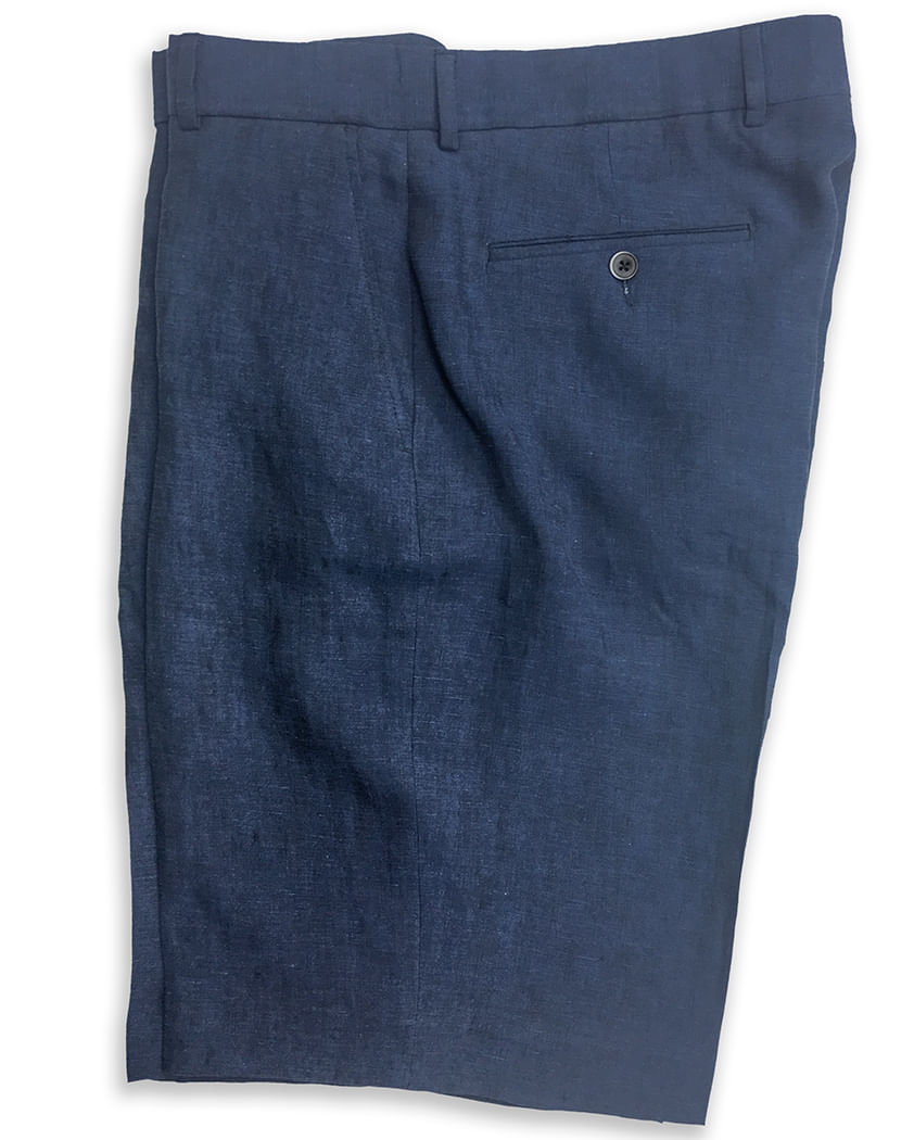 Chambray Linen Flat Front Short - St. Croix Collections