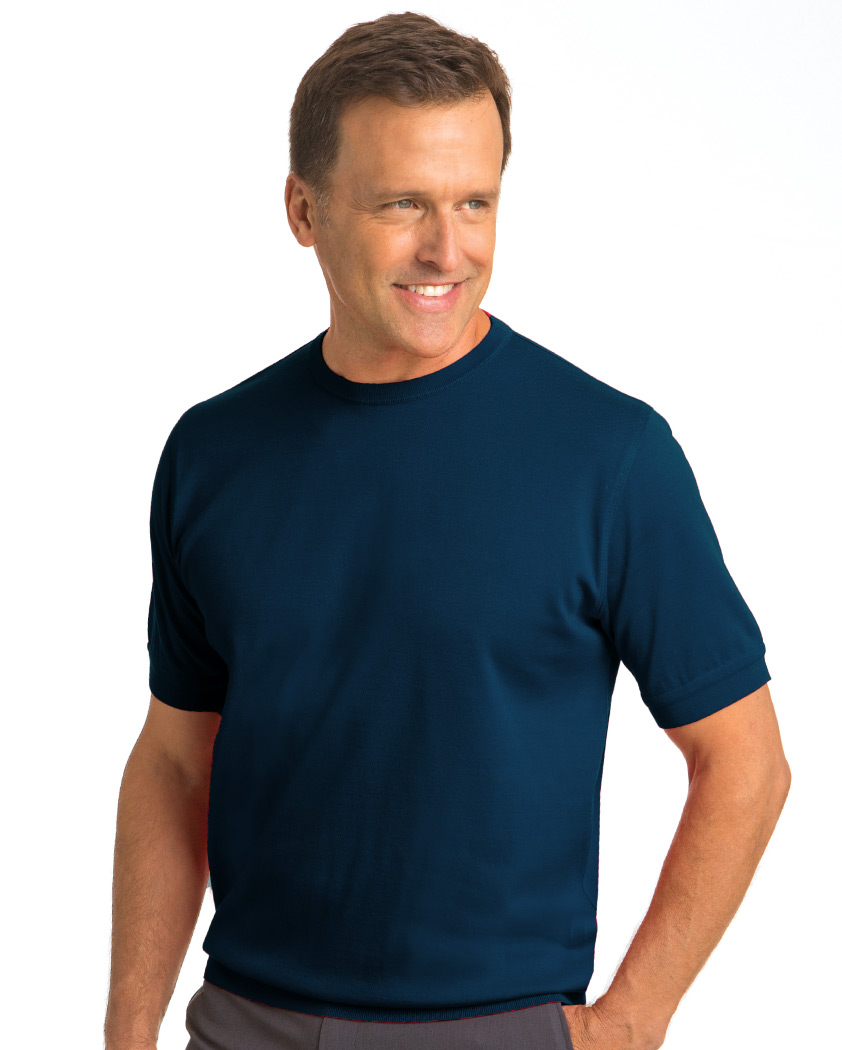 Men's Luxury T-Shirts - Short-sleeve T-shirt with Banded Hem