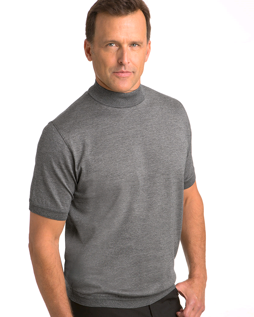 Men's Mock Turtleneck Shirts - Cotton and Microfiber Mock-Neck T-Shirt