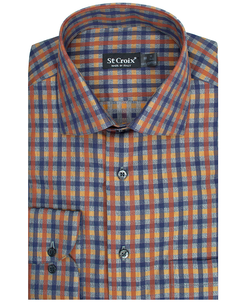 Retro Grid Check Jacquard Shirt - Luxury Men's Dress Shirts