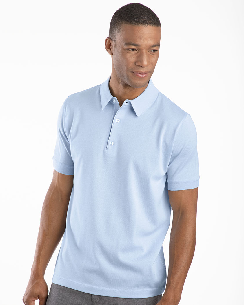 Men's Luxury Polo Shirts - Straight Hem Cotton-Blend Polo
